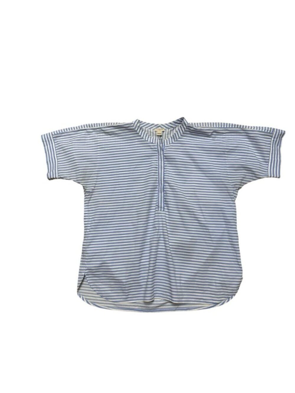 J.Crew Blue White Stripe Popover Blouse Size Large